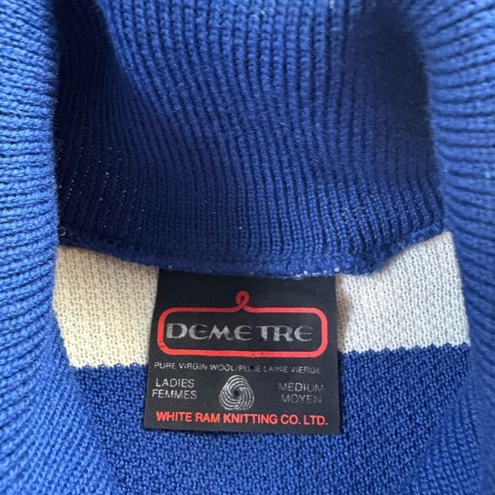 Vintage 80s Demetre Shawl Neck Sweater Medium - Picture 3 of 5